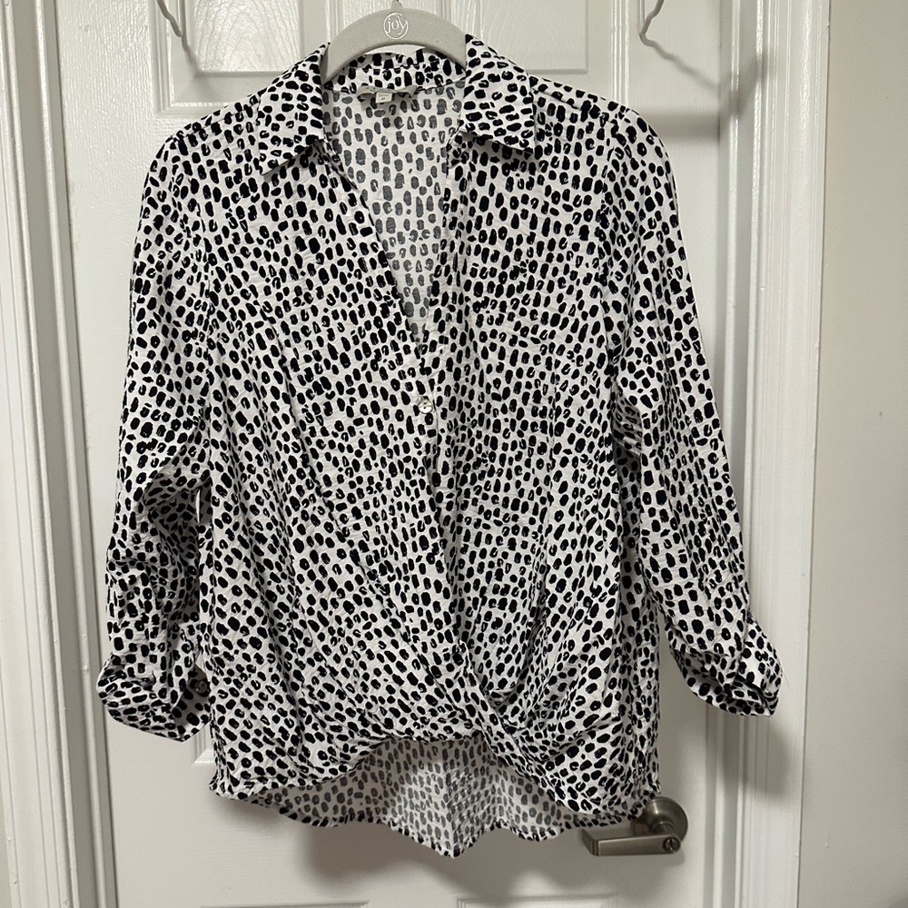 Black and White Polka Dot Blouse